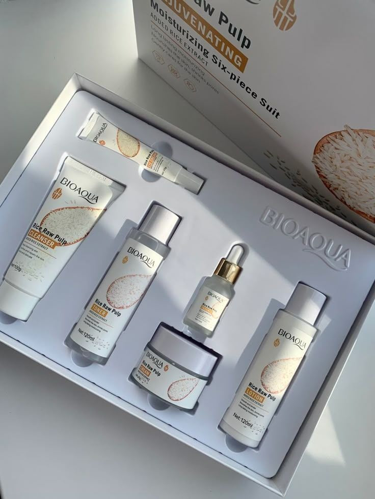 "Kit De Cuidado Facial BIOAQUA – RICE RAW PULP"